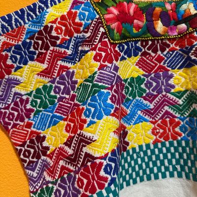 Vintage Guatemalan Maya San Pedro Sacatepéquez Handwoven Huipil