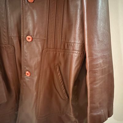 Vintage Tailored for Richman Brown Leather Jacket – Size 44L