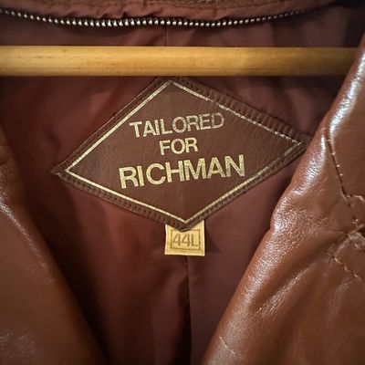 Vintage Tailored for Richman Brown Leather Jacket – Size 44L