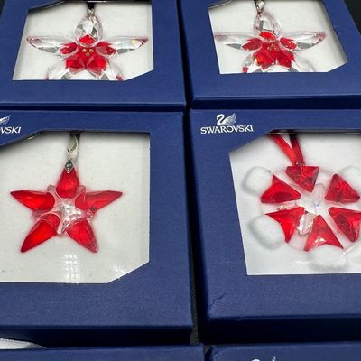 Swarovski Crystal Christmas Ornaments – Red Holiday Collection