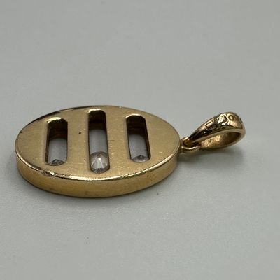18K Gold Floating Diamond Pendant