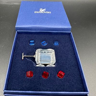 Swarovski Crystal Toy Wagon with Colorful Blocks & Original Box