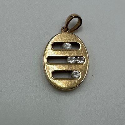 18K Gold Floating Diamond Pendant