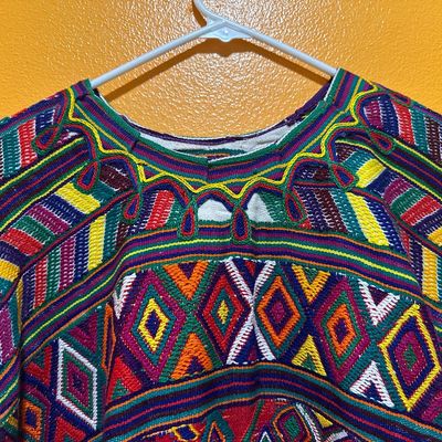 Pair of Guatemalan Maya Handwoven Huipils – Embroidered & Brocaded