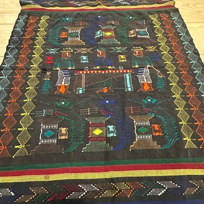 Guatemalan Handwoven Maya Folk Art Textile – Marimba Musicians & Animals