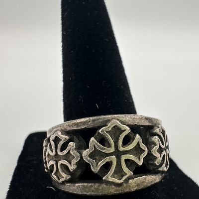 925 Sterling Silver Cross Band Ring