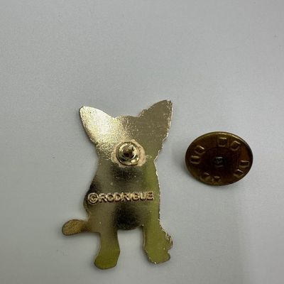 George Rodrigue Blue Dog Fleur-de-Lis Enamel Lapel Pin
