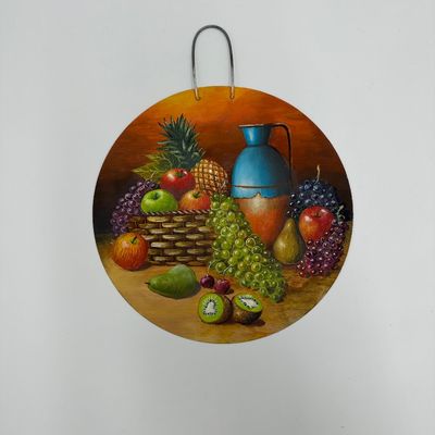 Hand-Painted Toleware Metal Wall Plaque