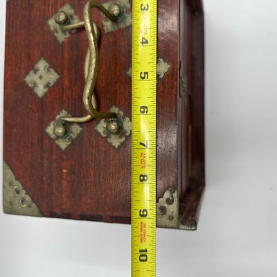 Antique Chinese Bone & Bamboo Mahjong Set in Wooden Cabinet