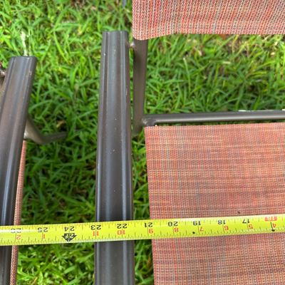 Set of 3 Metal Sling Patio Dining Armchairs