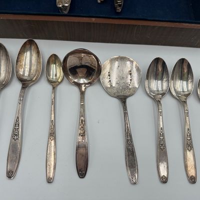 1847 Rogers Bros. Adoration Silverplate Flatware Set with Chest
