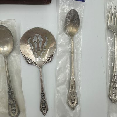 Wallace Rose Point Sterling Silver Flatware Service with Serving Pieces & Chest