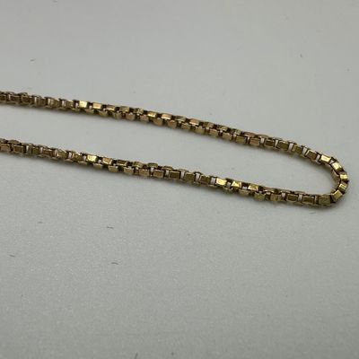 18K 21” Yellow Gold Box Chain Necklace