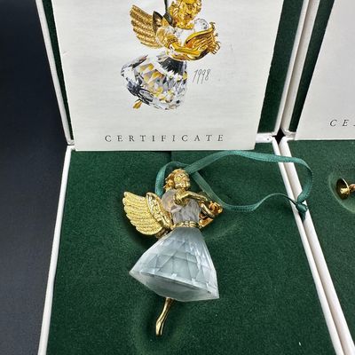 3 Swarovski Christmas Memories Crystal Angel Ornaments – 1997 & 1998
