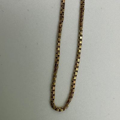 18K 21” Yellow Gold Box Chain Necklace