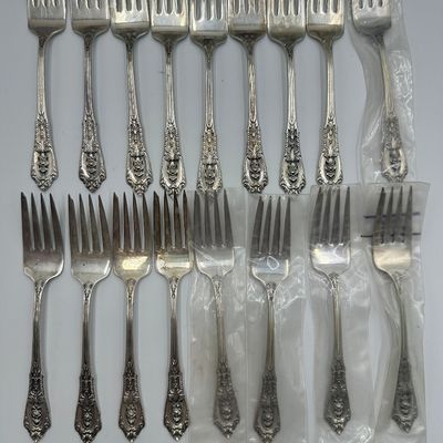 Wallace Rose Point Sterling Silver Flatware Service with Serving Pieces & Chest