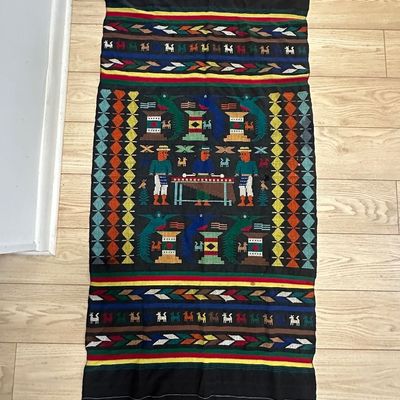 Guatemalan Handwoven Maya Folk Art Textile – Marimba Musicians & Animals