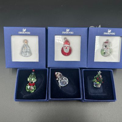 Lot of 6 Swarovski Crystal Christmas Figures