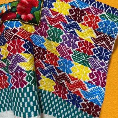 Vintage Guatemalan Maya San Pedro Sacatepéquez Handwoven Huipil