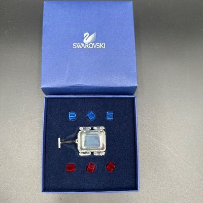 Swarovski Crystal Toy Wagon with Colorful Blocks & Original Box