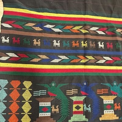 Guatemalan Handwoven Maya Folk Art Textile – Marimba Musicians & Animals