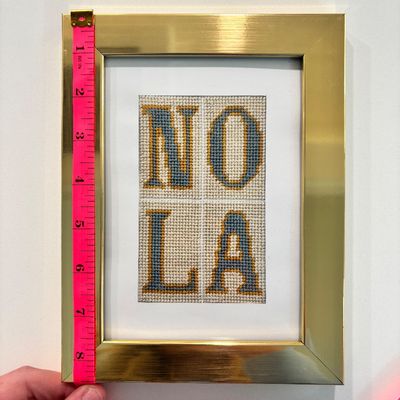 Framed “NOLA” Needlepoint Art – New Orleans