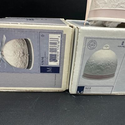 4 Lladró Annual Christmas Porcelain Bell Ornaments – 2 with Boxes