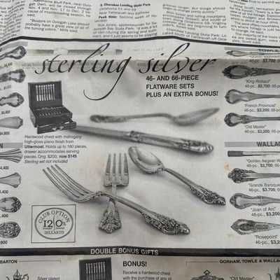 Wallace Rose Point Sterling Silver Flatware Service with Serving Pieces & Chest