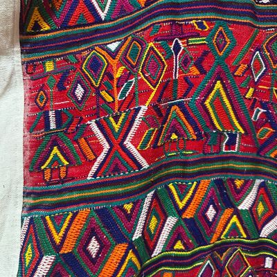 Pair of Guatemalan Maya Handwoven Huipils – Embroidered & Brocaded