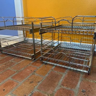 Pair of Pull-Out Wire Cabinet Organizer Drawers