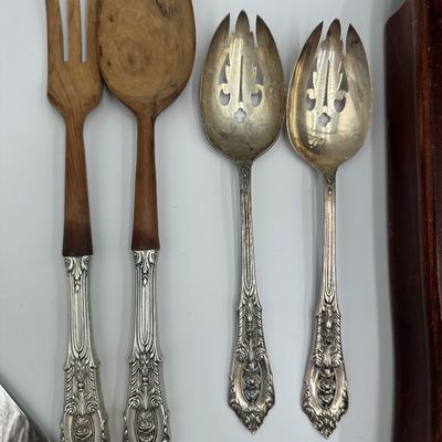 Wallace Rose Point Sterling Silver Flatware Service with Serving Pieces & Chest