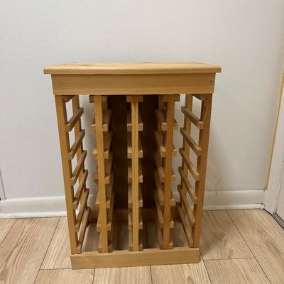 Wooden Floor Wine Rack – Multi-Bottle Storage