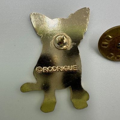 George Rodrigue Blue Dog Fleur-de-Lis Enamel Lapel Pin