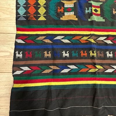 Guatemalan Handwoven Maya Folk Art Textile – Marimba Musicians & Animals