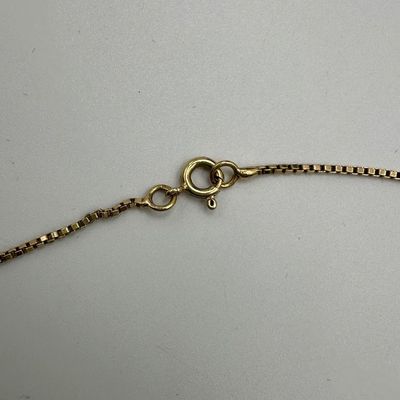 18K 21” Yellow Gold Box Chain Necklace
