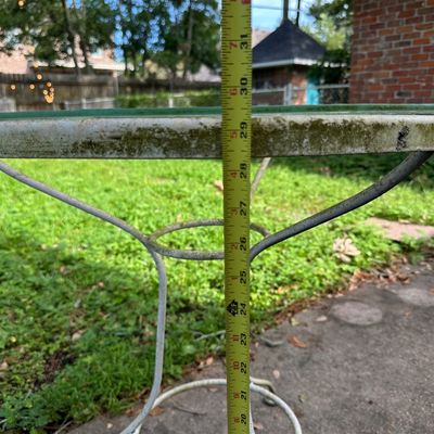 Round Glass Top Metal Patio Table