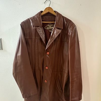 Vintage Tailored for Richman Brown Leather Jacket – Size 44L