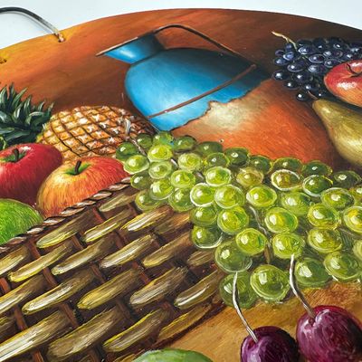 Hand-Painted Toleware Metal Wall Plaque