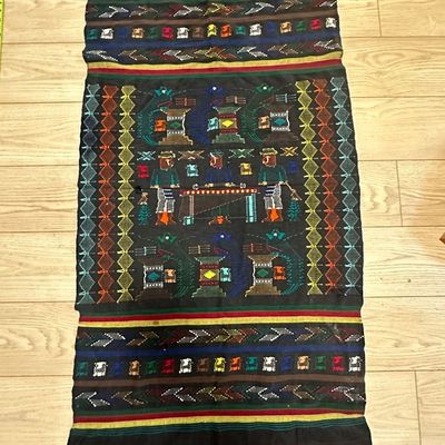 Guatemalan Handwoven Maya Folk Art Textile – Marimba Musicians & Animals