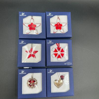 Swarovski Crystal Christmas Ornaments – Red Holiday Collection
