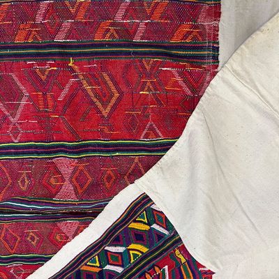 Pair of Guatemalan Maya Handwoven Huipils – Embroidered & Brocaded