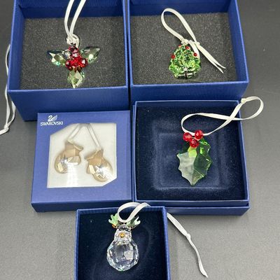 Swarovski Crystal Christmas Themed Ornaments