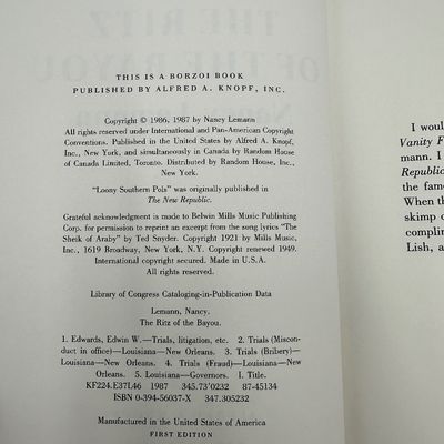 Signed First Edition – Nancy Lemann The Ritz of the Bayou 1987