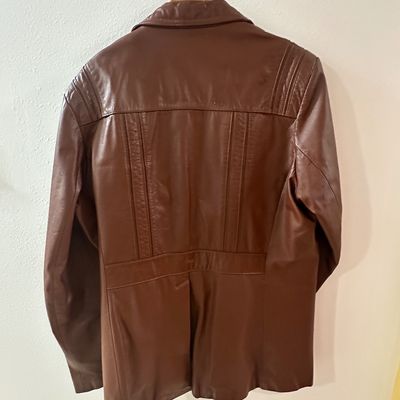 Vintage Tailored for Richman Brown Leather Jacket – Size 44L