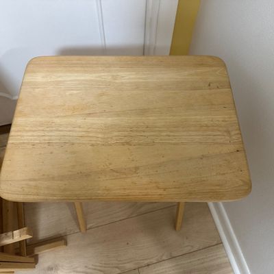 Solid Wood Folding TV Tray Tables with Stand – Set of 4
