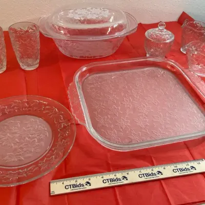 Princess House Fantasia Casserole Dish, Glasses, Platter+++