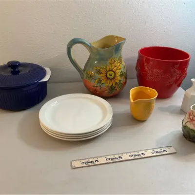 Kitchen Ceramics - Roshco, Midwinter Stonehenge, Sunflower Pitcher++