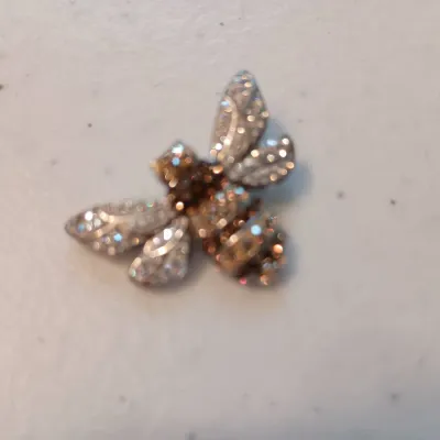 Sterling 925 Crystal Bee Pendant, 1 1/8", 4 Grams