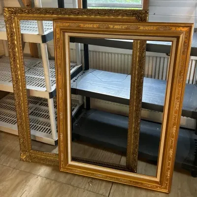 2 Vintage Gold Gilt Wood Frames 36x47