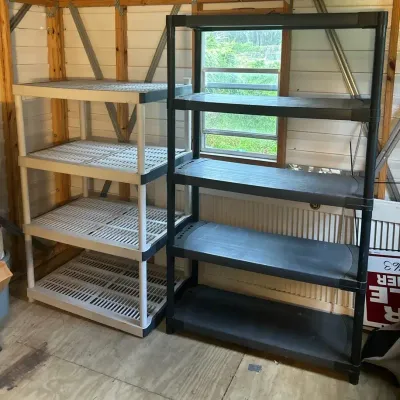 2 Plastic Storage Shelves 42x16x71